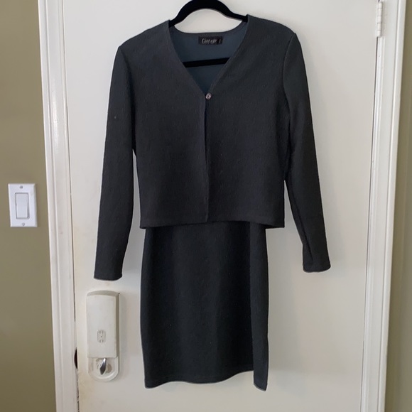 Grey mini dress with jacket. Size M. made by Garage. - Picture 5 of 6